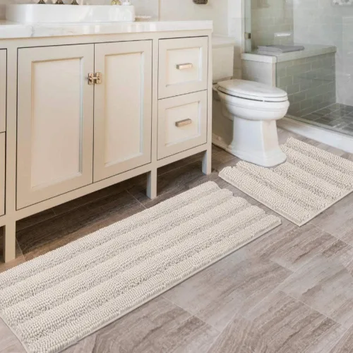Miniatura 173 de H.VERSAILTEX - Alfombras de baño, juego de 2 piezas, alfombra de contorno para baño, juego de alfombras para inodoro, alfombra antideslizante