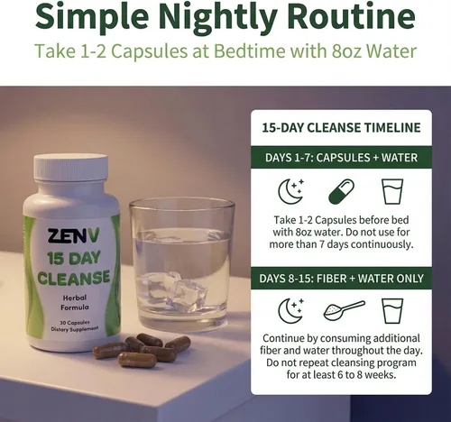 Miniatura 5 de Limpieza de 15 días de restablecimiento intestinal avanzado - Apoyo digestivo natural con hoja de sena y cascara sagrada Alivio de la hinchazón
