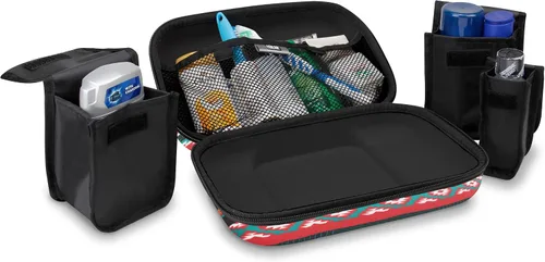 Miniatura 3 de USA Gear Kit organizador de bolsa de viaje con bolsillos de almacenamiento personalizables y carcasa rígida protectora, perfecto para llevar champú