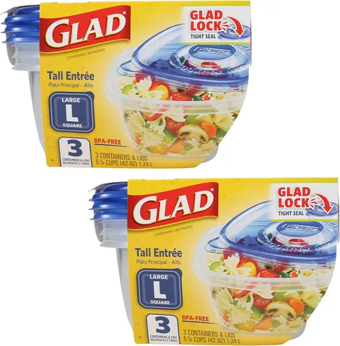 Miniatura 13 de Recipientes de almacenamiento de alimentos GladWare To Go, rectángulo mediano con capacidad para 24 onzas de alimentos, juego de 4