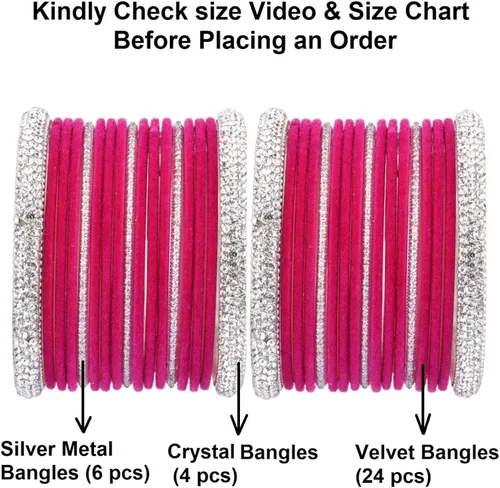Miniatura 4 de Efulgenz Boho Antique Oxidized Indian Jewelry Tribal Crystal Velvet Bracelet Bangle Set