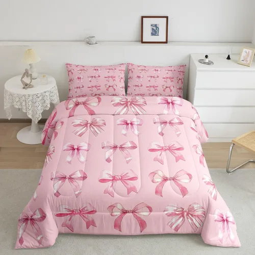 Miniatura 35 de Castle Fairy Rose Lipstick Bedding Set Elegant Quilted Comforter Set Twin Size,Women Cosmetic Duvet Insert with 1 Pillow Sham for Kids Boys Girls