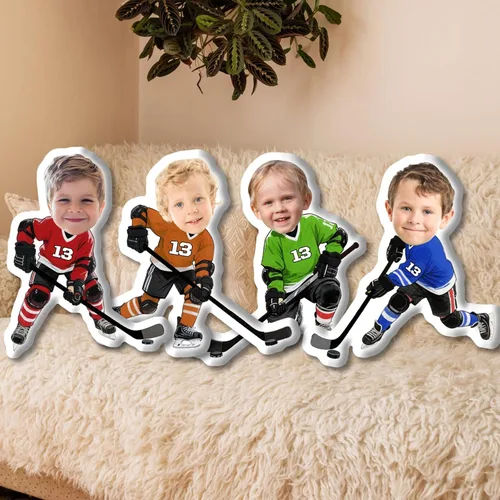 Miniatura 12 de Almohadas personalizadas con temática de béisbol, almohada facial con números personalizados con imagen, almohada en forma de cabeza 3D, divertidos