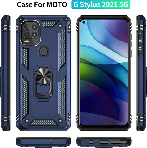 Miniatura 3 de Funda protectora para Moto G Stylus 5G (2021), con protector de pantalla, [grado militar] de 16 pies, con función de atril magnético, para Motorola