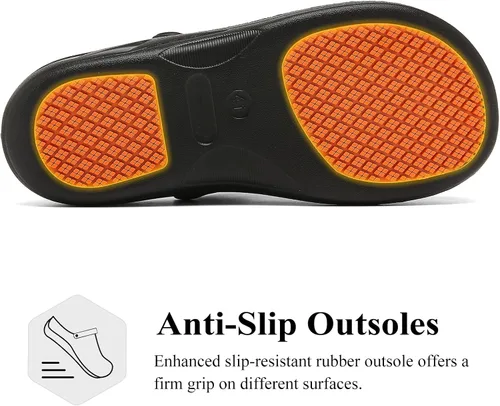 Miniatura 4 de Haifago Zapatos de chef antideslizantes para hombres y mujeres, zapatos de trabajo antideslizantes y resistentes al agua, zuecos de enfermería