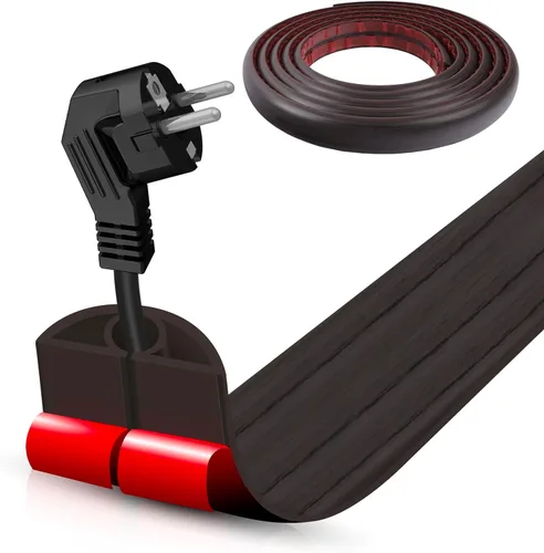 Miniatura 17 de Cubierta autoadhesiva para cables de suelo, gestión de cables de 3.3 pies, protector de tira de extensión para cables, evita tropiezos de cables