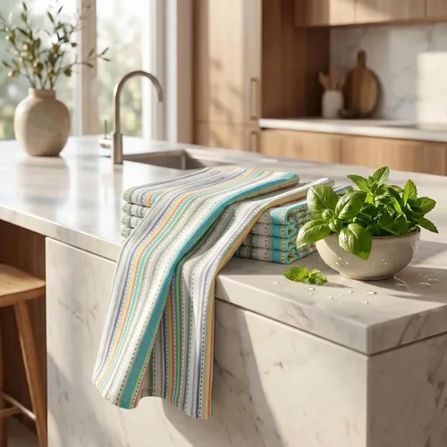 Miniatura 6 de Urban Villa - Toallas de cocina 015 Multi Rayas Beige
