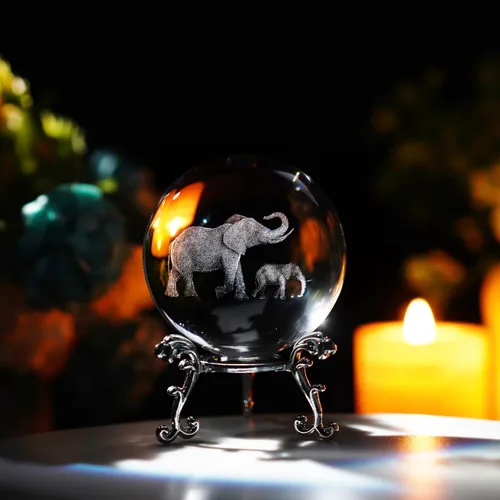 Miniatura 10 de ZEERSHEE Bola de cristal de dragón 3D de 2.4 pulgadas con soporte de dragón que respira fuego decoración regalos para niños y niñas