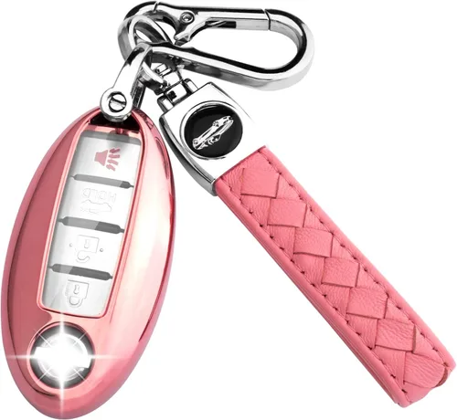 Miniatura 10 de XIYANG TRADE Funda para llavero Nissan con llavero, funda de TPU suave para llave de protección completa para Altima Rogue Maxima Sentra Infiniti