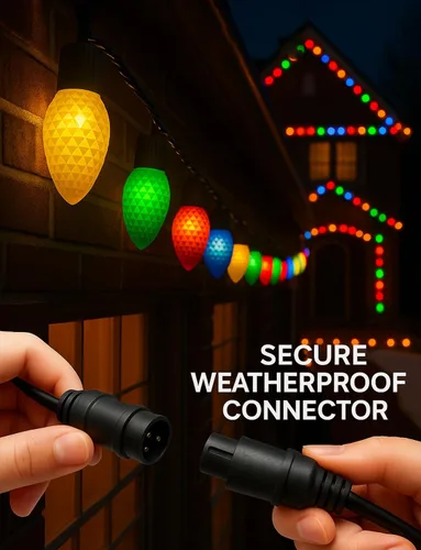 Miniatura 5 de Luces LED C9 de Navidad para exteriores, 100 pies, 150 LED, luces de cadena inteligentes RGB controladas por aplicación y control remoto