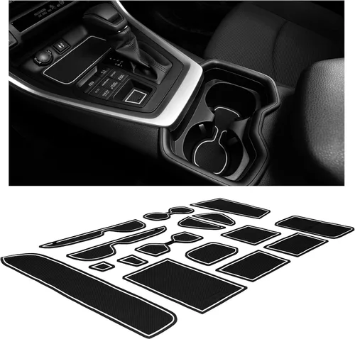 Miniatura 17 de CupHolderHero Compatible con accesorios Toyota Tundra 2014-2021 - Insertos de portavasos antideslizantes antipolvo, tapetes para consola central