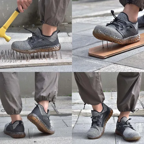Miniatura 19 de SUADEX Zapatos deportivos con punta de acero para hombres y mujeres, indestructibles, ligeros, cómodos, antideslizantes, puntera compuesta