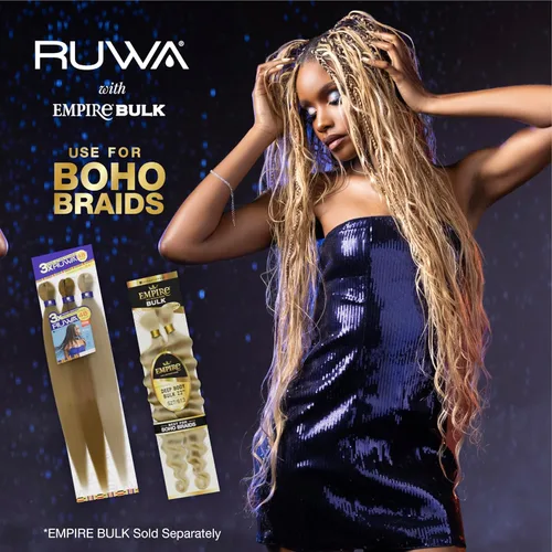Miniatura 3 de Sensationnel Ruwa - Cabello trenzado preestirado, 3 x 48 pulgadas, repelente al agua, kanekalon, de secado rápido, sintético, sin picazón