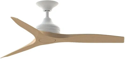 Miniatura 42 de Fanimation Spitfire - Ventilador de techo de 3 aspas, 12 pulgadas de alto y 48 pulgadas de ancho, acabado negro, color hoja de madera de whisky