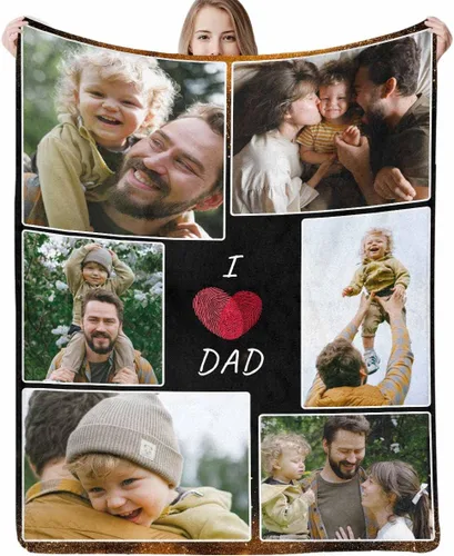 Miniatura 34 de D-Story Manta personalizada con fotos, manta de fotos personalizada con cualquier texto, manta de forro polar personalizada para cama, sofá