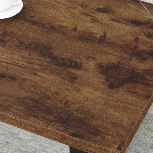 Miniatura 4 de HSH - Mesa de centro rústica, mesa central de madera industrial y metal, mesa de café minimalista de roble estilo granja para la sala de estar, mesa