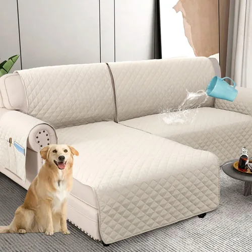 Miniatura 14 de H.VERSAILTEX Fundas de Sofá Seccional 100% Impermeables de 2 Piezas Fundas de Sofá en Forma de L Lavables para Perros Antideslizantes