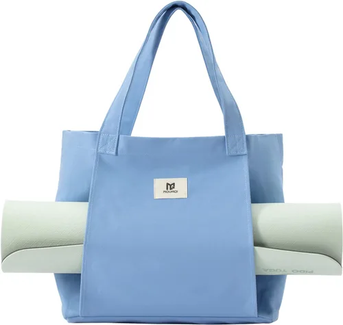 Bolsa de hombro con bolsillo para transportar esterilla de yoga Moyaqi de lona, bolsa de transporte para oficina, entrenamiento, pilates, viaje,
