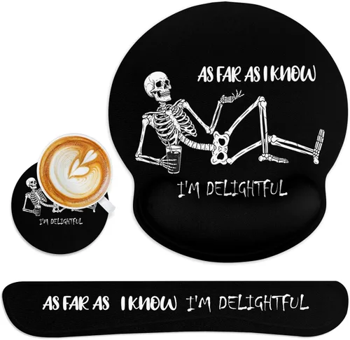 Miniatura 31 de Britimes Juego de alfombrillas ergonómicas para mouse con reposamuñecas, cielo nocturno abstracto, base de goma antideslizante, soporte para muñeca