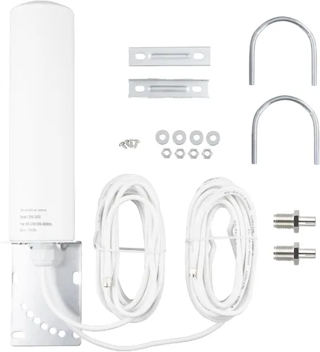 Antena 4G LTE/5G 10dBi Antena omnidireccional para exteriores de alta ganancia 698-2700 3300-3800MHz SMA 16.4 pies Cable de baja pérdida TS9