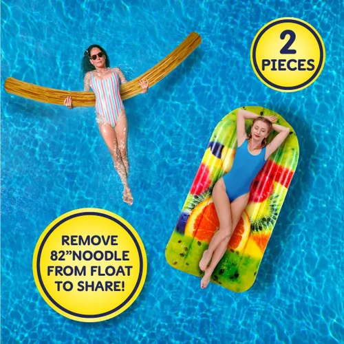 Miniatura 3 de Flotador de paletas de frutas y fideos – Tubo flotante de piscina, balsas inflables para niños y adultos – Flotador grande para natación en la playa