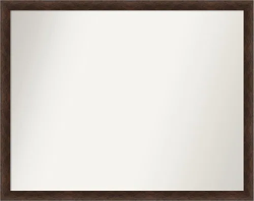 Miniatura 111 de Amanti Art Espejo de pared personalizado no biselado (24 x 27 pulgadas), marco estrecho de nogal chipre - varios tamaños personalizados - Espejo