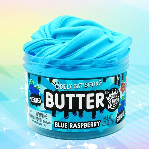 Miniatura 2 de Compound Kings Tarro individual de slime de mantequilla de frambuesa azul, relleno de calcetín para niños y niñas, regalo divertido sensorial