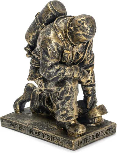 Miniatura 12 de Dicksons Figura de mesa de piedra de resina gris de 5 pulgadas de esposo y esposa rezando