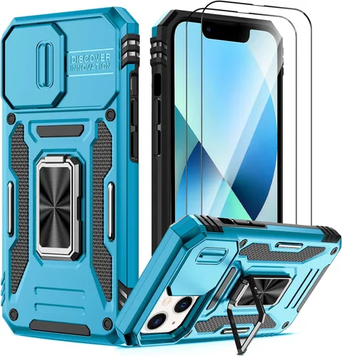 Miniatura 28 de Funda para iPhone 12 Pro Max con 2 protectores de pantalla, cubierta deslizante integrada para cámara para 12Pro Max, funda para teléfono