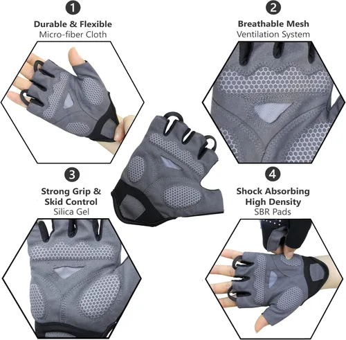 Miniatura 2 de Guantes de ciclismo de montaña para hombre Acolchado de gel SBR absorbente de golpes palma antideslizante Ultra transpirable Especializado