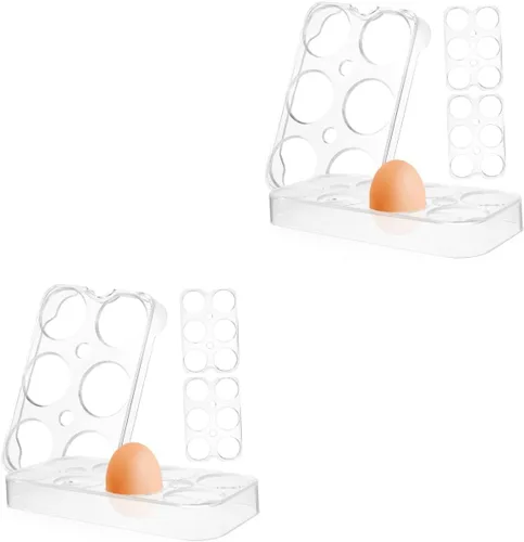 Zerodeko 8 estantes de almacenamiento de huevos, bandejas de almacenamiento de huevos, puerta lateral del refrigerador, organizador de huevos para