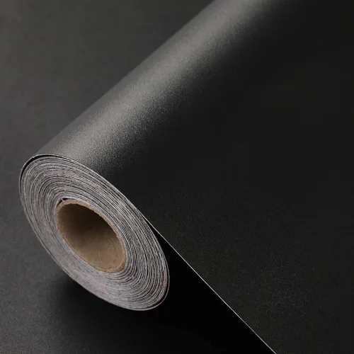 Miniatura 8 de Papel Tapiz Adhesivo Removible de Seda Negra - 11.8 x 78.7 Pulgadas Papel Tapiz Autoadhesivo Removible, Papel de Contacto para Pared Fácil de Pegar
