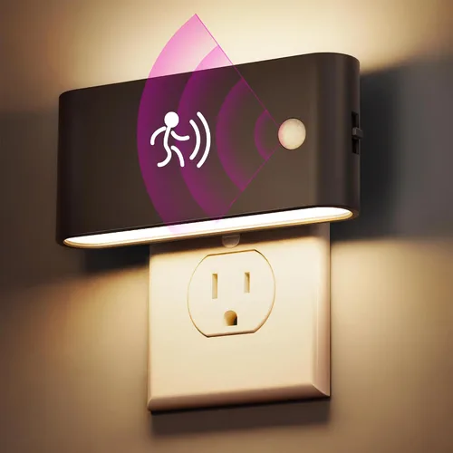 Miniatura 10 de Briignite Luces nocturnas enchufables a la pared, paquete de 2, luz nocturna LED con sensor de luz del atardecer al amanecer, enchufe de luz
