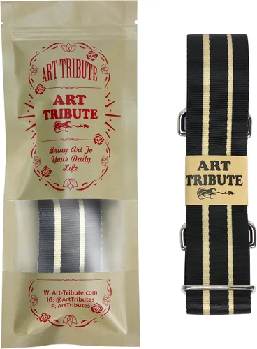 Miniatura 7 de Correa de repuesto para bolsa de guitarra, correa de repuesto de rayas negras y doradas, correa de guitarra, correa cruzada para hombro, correa
