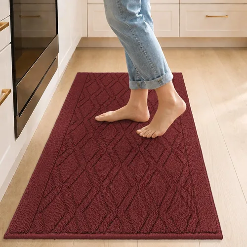 Miniatura 13 de COSY HOMEER Tapete de cocina antideslizantes, absorbentes para el piso, alfombra de cocina lavable, tapete de pie para fregadero, alfombra de Beige
