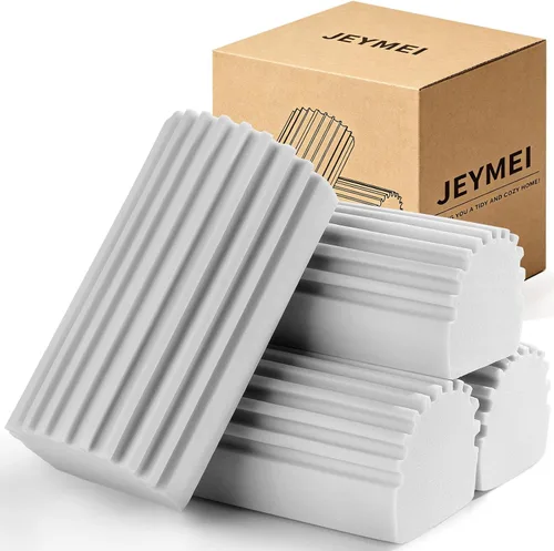 Miniatura 12 de Jeymei Paquete de 2 esponjas húmedas limpias, cepillo de limpieza de esponja, plumero para limpiar persianas, vidrio, zócalos, rejillas