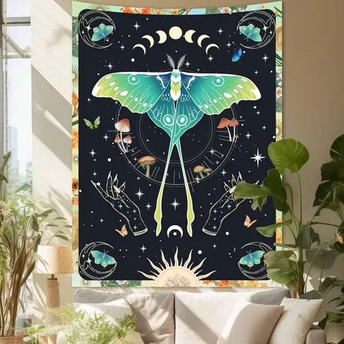 Miniatura 10 de Apdidl - Tapiz bohemio para colgar en pared, ideal para la estética del dormitorio, tapices vintage bohemios de los años 70 con diseño de arco iris