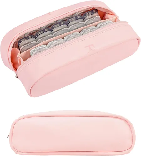 Estuche organizador portátil diario para lentes de contacto, dispensador de lentes de contacto desechable, estuche de almacenamiento de lentes de