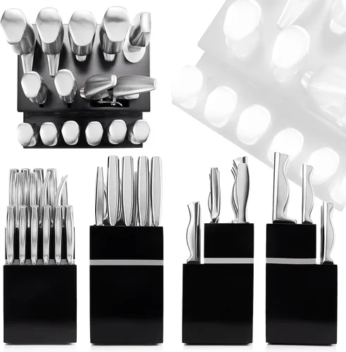 Miniatura 7 de Kangdelun Juego de cuchillos de cocina ultra afilados de 15 piezas con bloque de madera