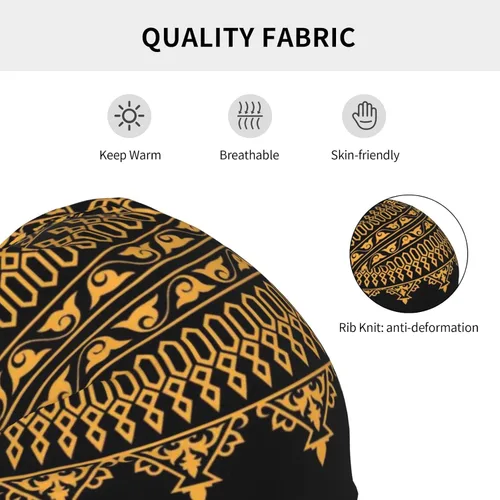 Miniatura 7 de Gorro africano holgado para adultos, tejido elástico, de calavera, gorro de invierno para exteriores para mujeres y hombres