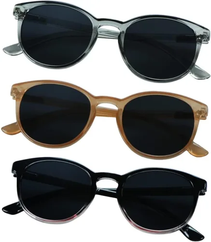 Miniatura 5 de YEIN 3 Pack Sunglasses for Men and Women, UV Protection Outdoor Glasses Vintage Square Full Frame Muse_clear azul+gris claro+champán