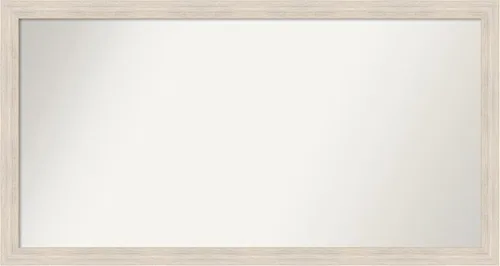 Miniatura 409 de Amanti Art Espejo de baño blanco para sobre el fregadero, 30 x 35 pulgadas, espejo de tocador rectangular estrecho de Eva de oro blanco, marco