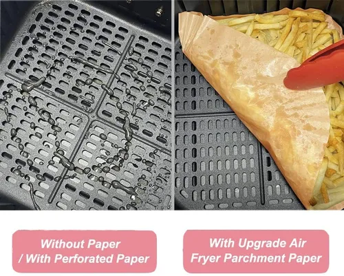 Miniatura 5 de Revestimientos de papel desechables de 6.30 pulgadas, 50 piezas antiadherentes para freidora de aire, resistente al aceite, impermeable, papel
