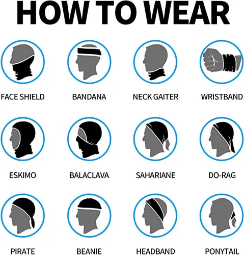 Miniatura 8 de Polaina para el cuello, bandanas para hombres y mujeres, cubierta de bufanda para la cara con rayos UV, con agujero para las orejas, máscara facial