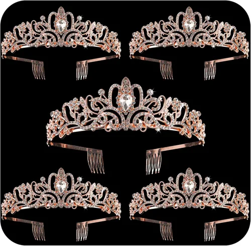 Coronas de tiara de cristal para mujeres y niñas, corona elegante de princesa con peines, diademas para mujeres, nupcial, boda, baile de graduación,