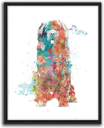 Miniatura 42 de Personal-Prints Regalo de arte personalizado para pared de perro, impresión artística moderna personalizada única de estilo acuarela La raza