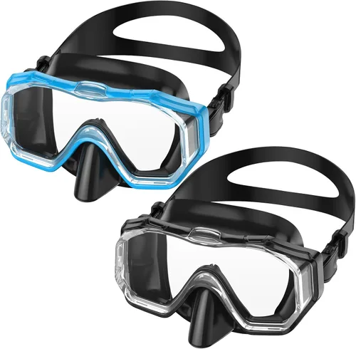 Miniatura 14 de WSTOO Adults Swim Goggles with Nose Cover to Prevent Water Inhaling, Anti-Fog Swimming Mask for Youth Men Women Negro+negro rojo