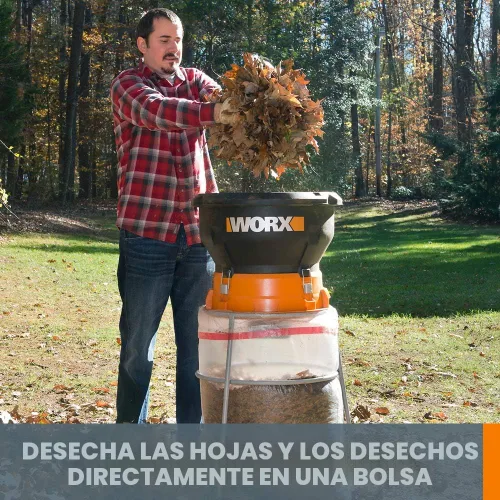 Miniatura 2 de Worx WG430 - Trituradora eléctrica de hojas, sin aspas, plegable (13 A)