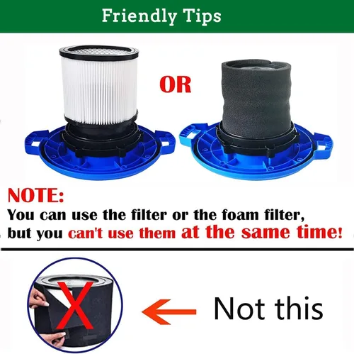 Miniatura 5 de Alrens Filtro de repuesto 90304, 90107 Filtro para aspiradora seca y juego de filtro de manga de espuma 90585 para Shop Vac 90304 90333 90350