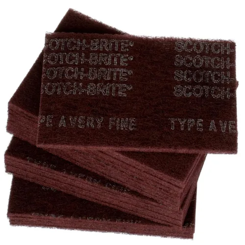 3M Scotch-Brite 7447 - Almohadilla de mano de uso general, grado muy fino, 6 x 9 pulgadas, paquete de 20, óxido de aluminio, preparación de
